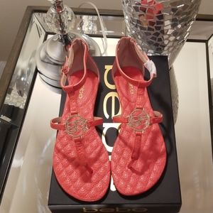 BEBE Shaylene Flat Logo Sandals NWT Size 8
